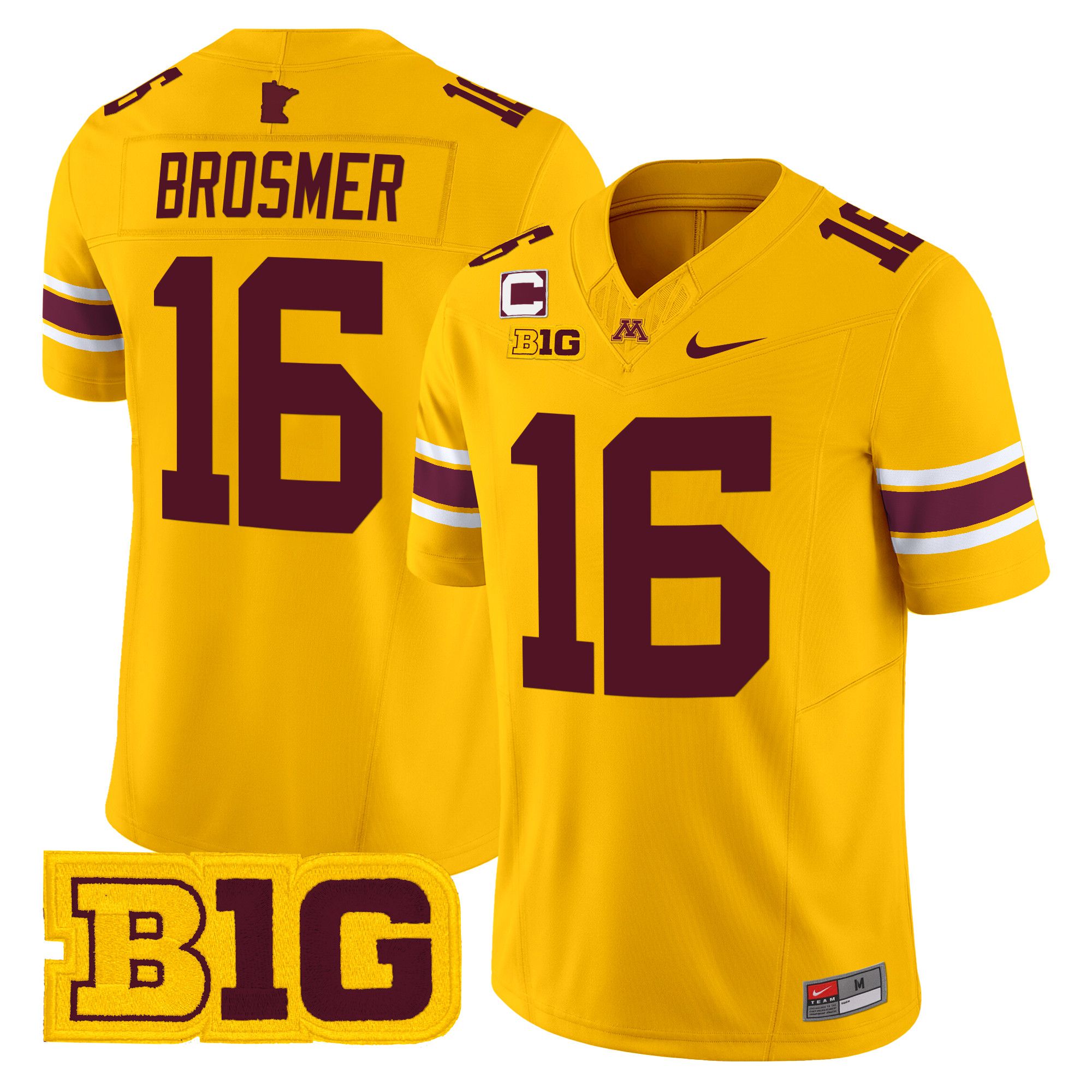 Men Minnesota Golden Gophers #16 Brosmer Yellow Nike 2024 Vapor Limited NCAA Jersey style 1